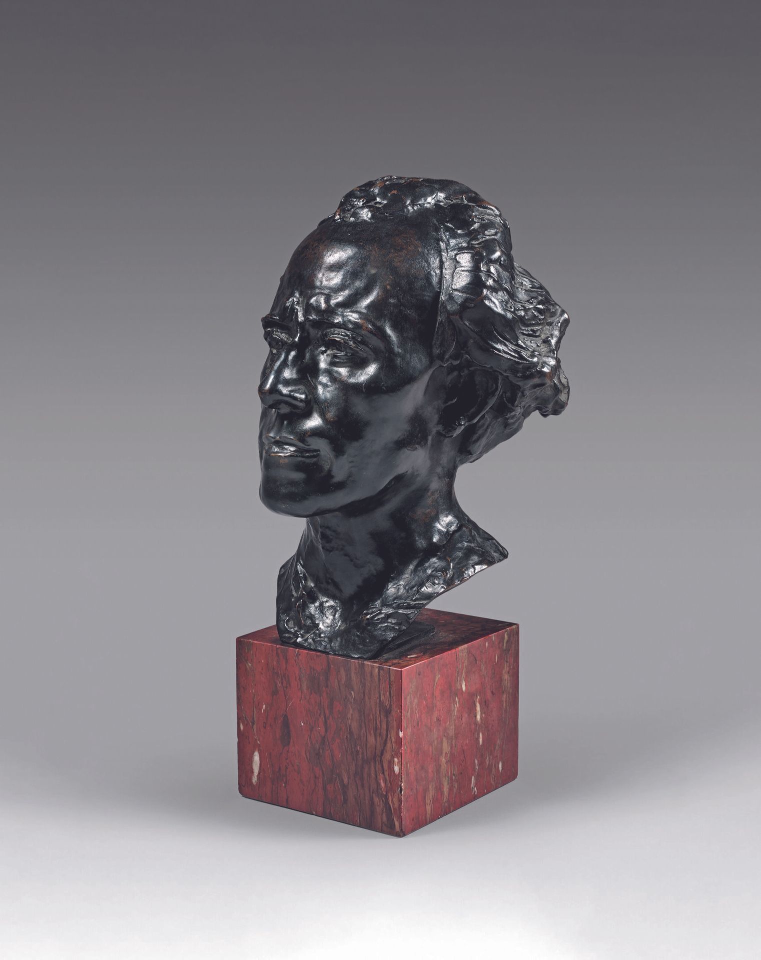 Null 奥古斯特-罗丹（1840-1917）。 
古斯塔夫-马勒，头部B型或第二版。 
染色的青铜证明，签名：Alexis Rudier，创始人，并在浮雕上盖&hellip;