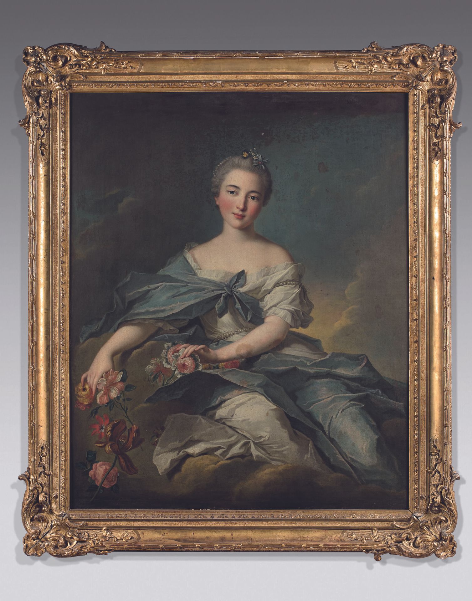 Null 让-马克-纳蒂尔（1685-1766）工作室
路易-伊丽莎白-德-波旁-康德（1693-1775）的推定肖像，作为弗洛尔的孔蒂公主。
布面油画，有内衬&hellip;