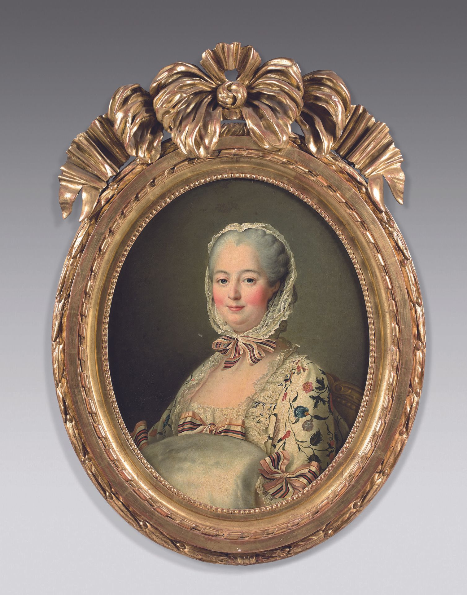 Null 弗朗索瓦-胡贝尔-德鲁阿斯（1727-1775）工作室
蓬巴杜侯爵夫人让娜-安托瓦内特-普瓦松的肖像（1721-1764）。
布面油画。
64 x 5&hellip;