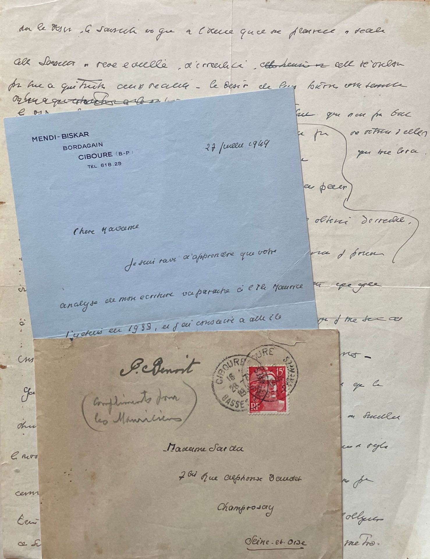 Null 图形学。
一套大约20封信（包括一张卡片和一份手稿的碎片），是写给图形学家萨尔达夫人的。Marcelle AUCLAIR, André BILLY, &hellip;