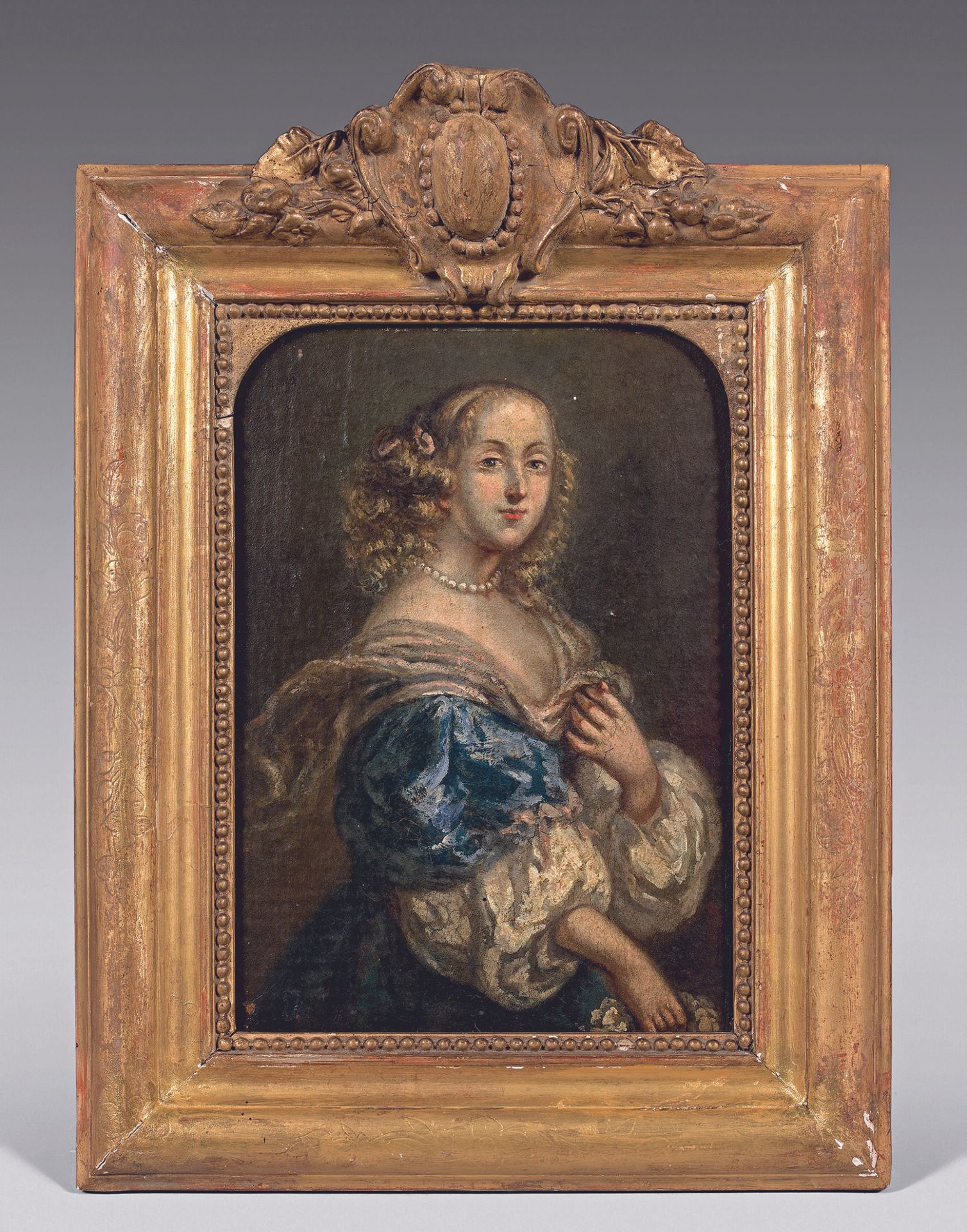 Null 19世纪法国学校
瑞典女王克里斯蒂娜
板上油彩。
Tardieu为奥尔良公爵的画廊所做的雕刻的副本。原画在华盛顿的国家美术馆。
23 x 18 cm