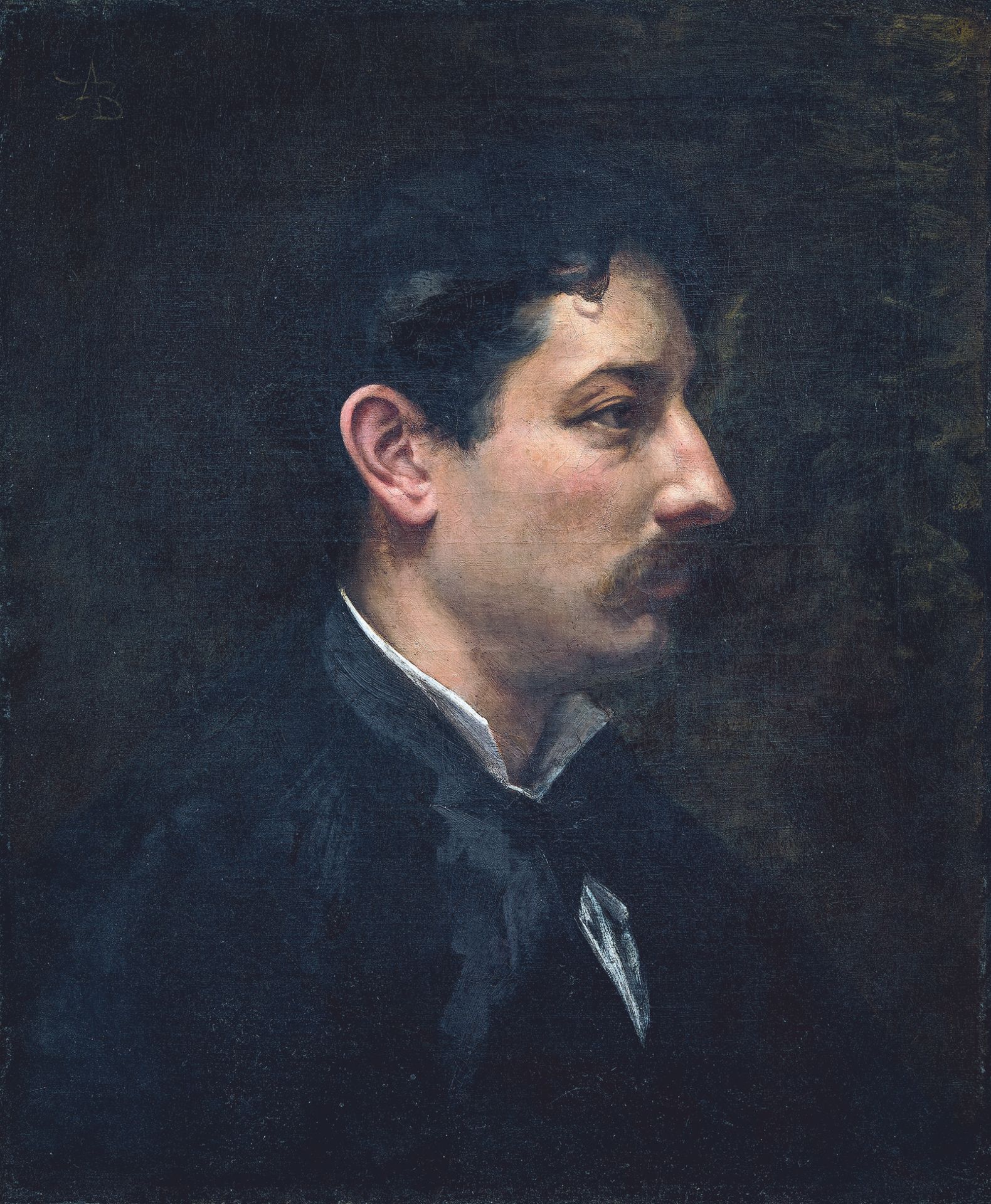 Null 阿尔伯特-贝斯纳(1849-1934)
一个年轻男子的侧面画像
布面油画，左上方有字。
55.5 x 46.5厘米
