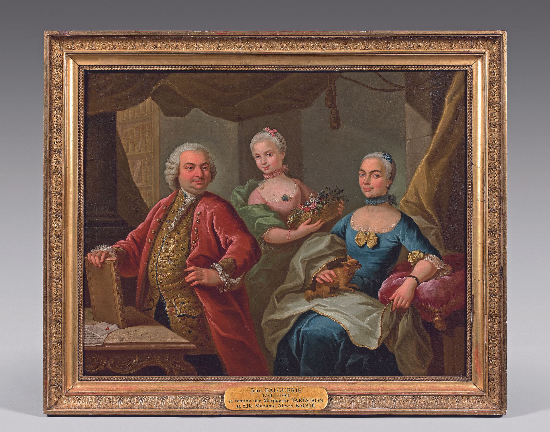 Null 18世纪法国学校
让-巴尔盖里（1724-1784）、他的妻子玛格丽特-塔泰隆和她的女儿亚历克西-鲍尔夫人的肖像
布面油画，有内衬。
67 x 84.&hellip;
