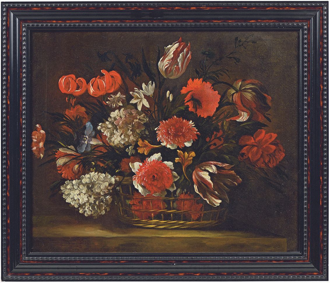 Null 19世纪法国学校在17世纪的味道
花篮
布面油画。
53 x 64 厘米