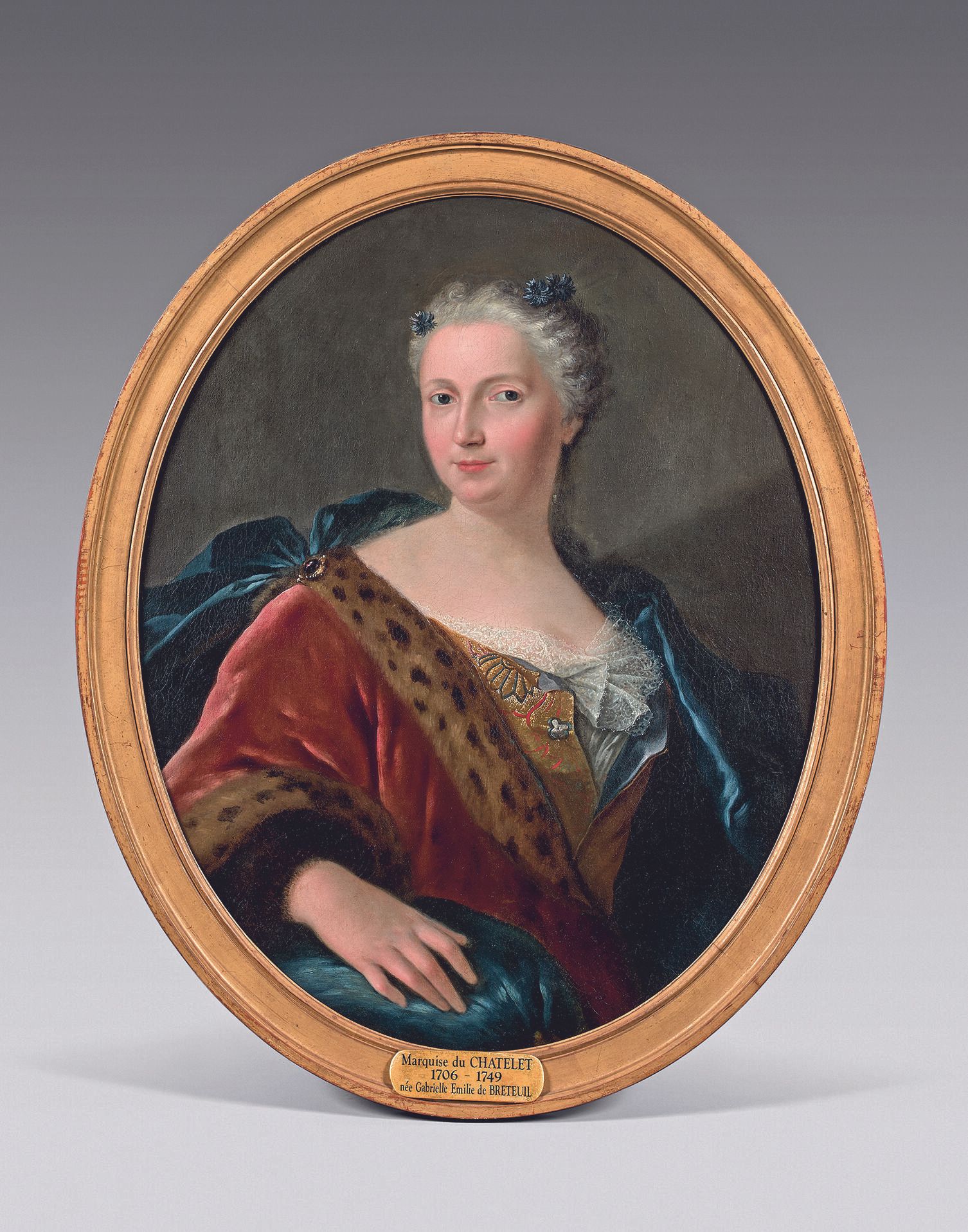 Null LEVRAC-TOURNIÈRE的随行人员
加布里埃尔-埃米莉-德-布雷特伊，夏特莱侯爵夫人（1706-1749）的推定画像
布面油画，有内衬。
82&hellip;