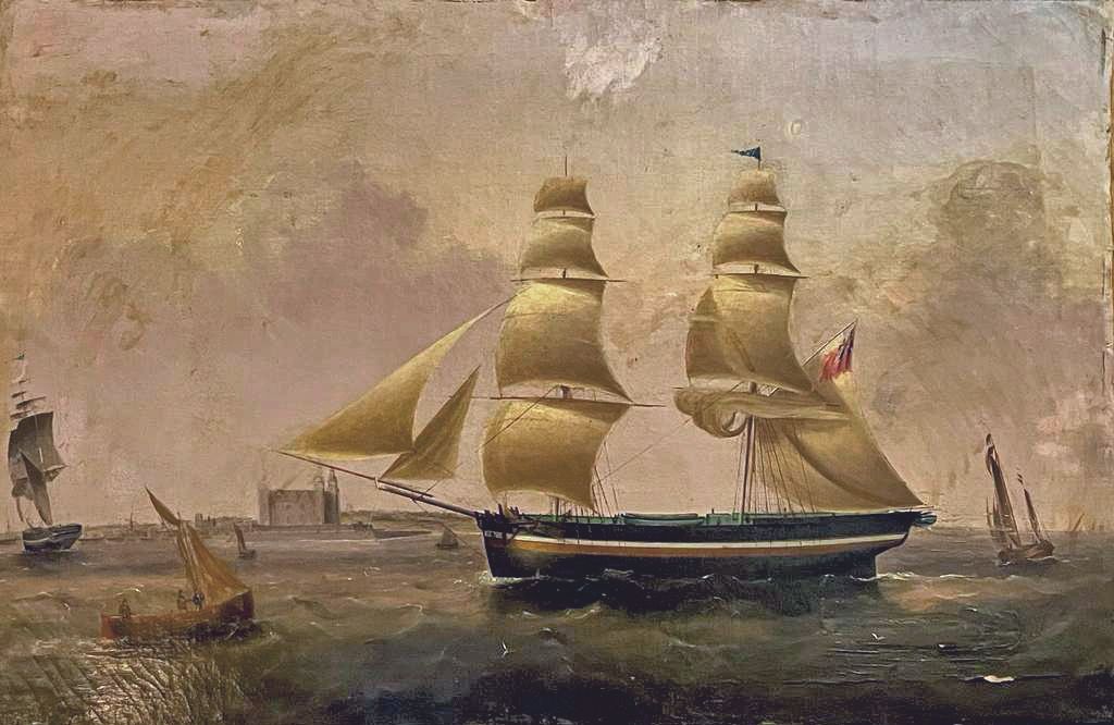 Null J.MURRDAY
海洋，1840年
布面油画，左下方有签名和日期。
(事故）。
61 x 93 cm
