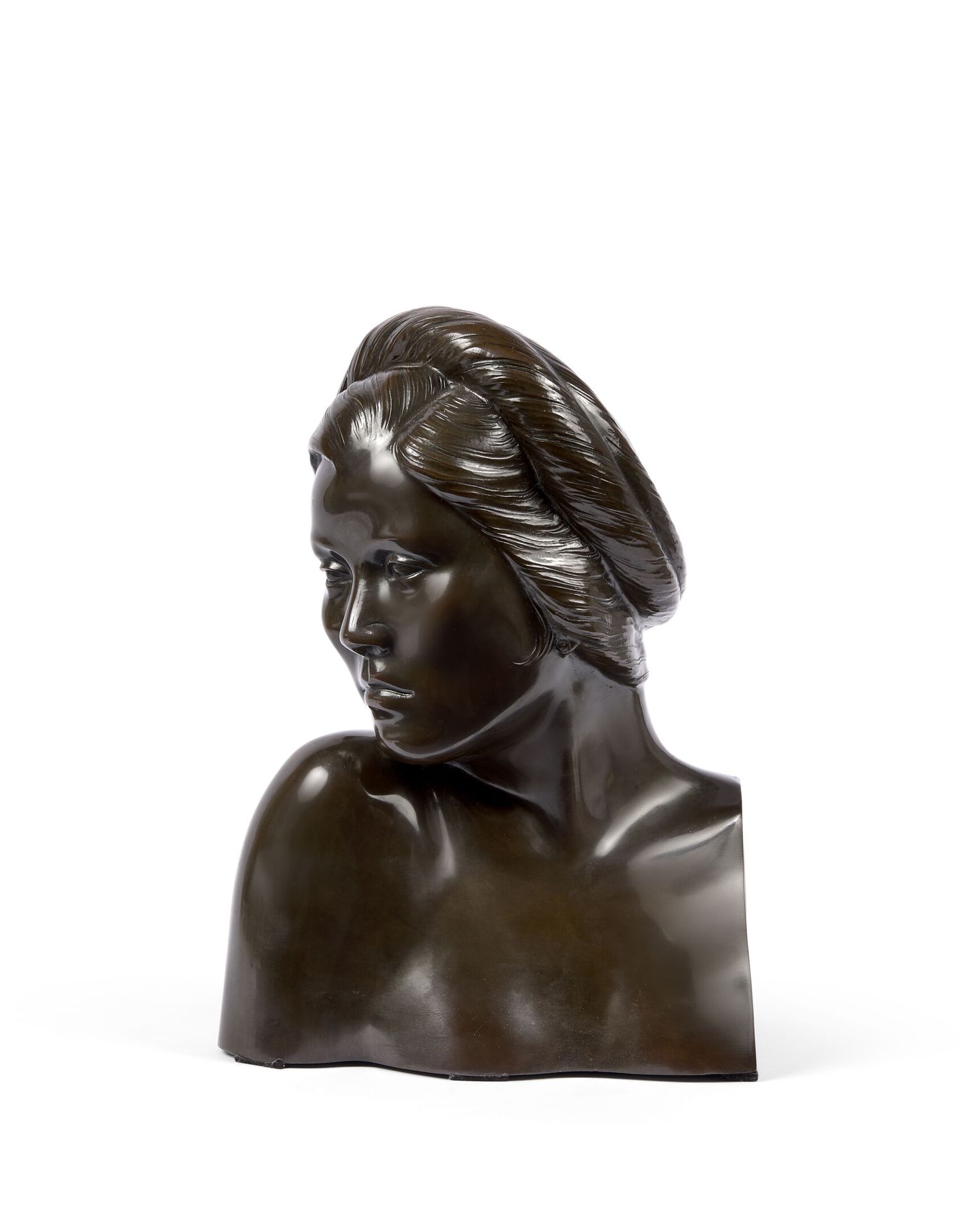 Null SCUOLA VIETNAMICA - XX secolo
Busto di giovane donna in bronzo con patina m&hellip;