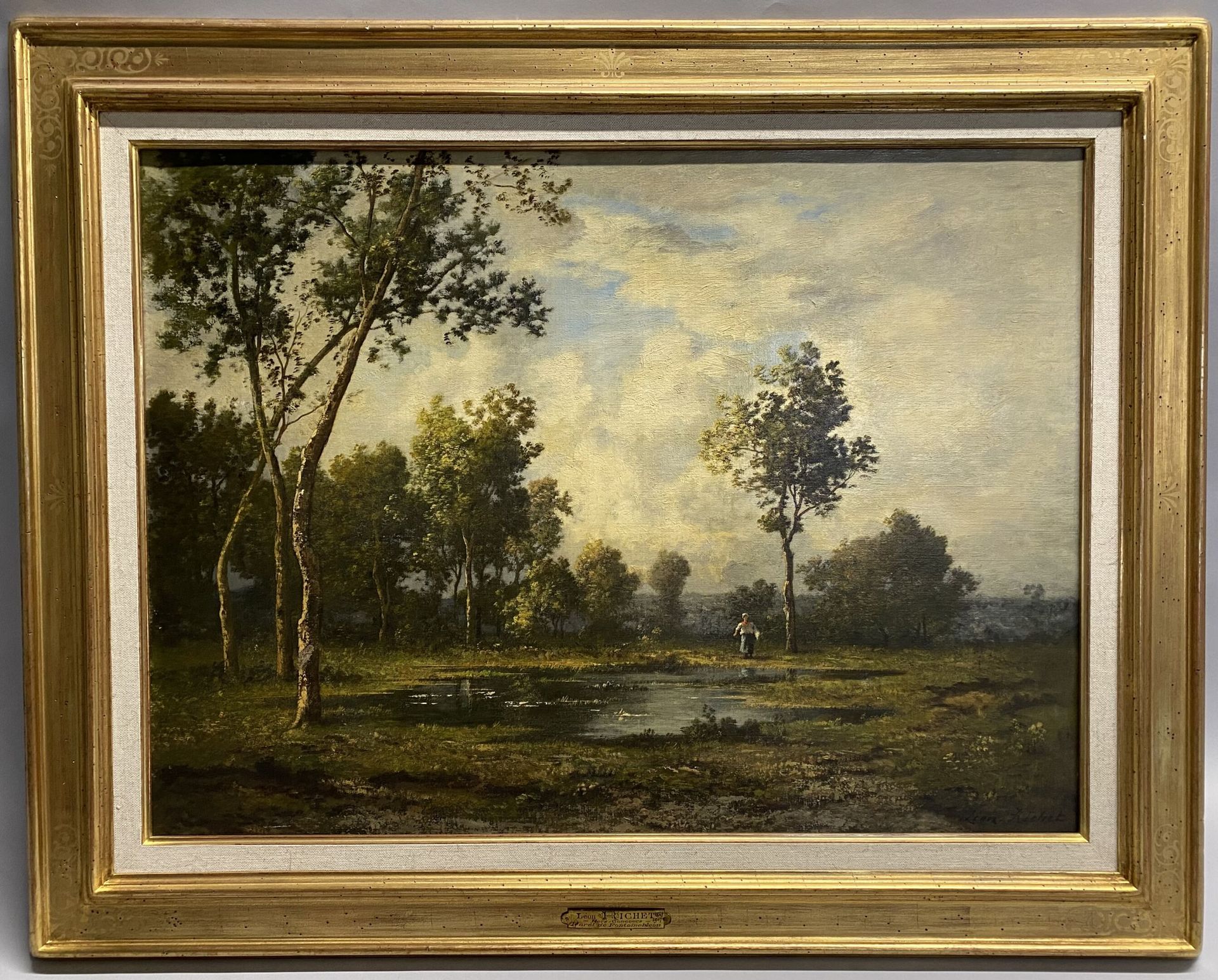 Null Léon RICHET (1847-1907)
"Paysage lacustre en forêt de Fontainebleau"
Huile &hellip;