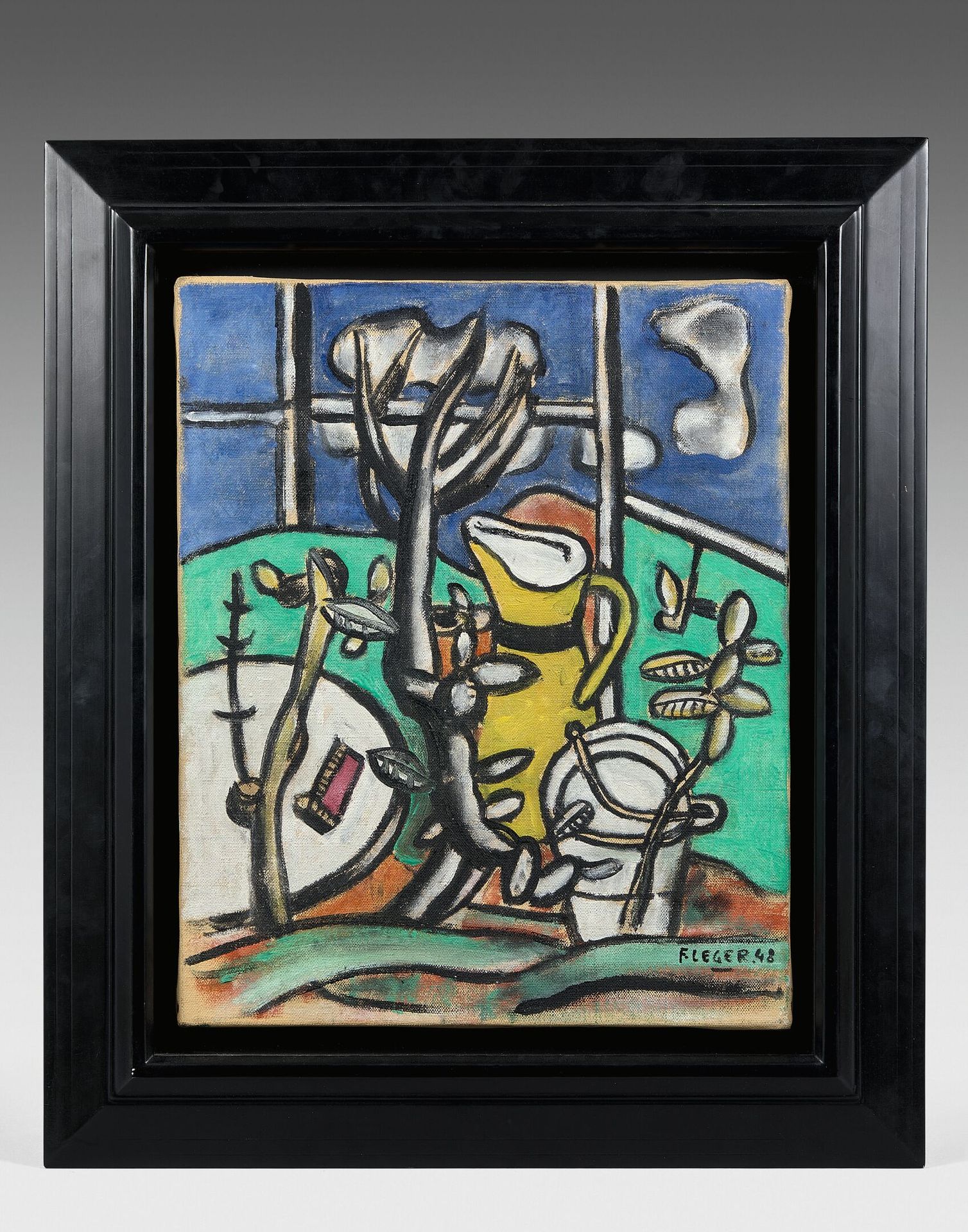 Null Fernand LÉGER (1881-1955)
The yellow vase in the landscape, 1948
Oil on can&hellip;