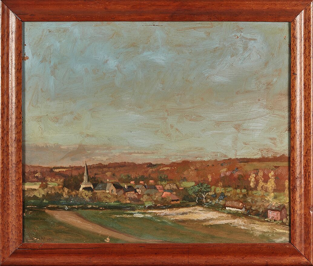 Null André NOUFFLARD (1885-1968)
Landschaft mit Glockenturm, 1923
Öl auf Karton,&hellip;