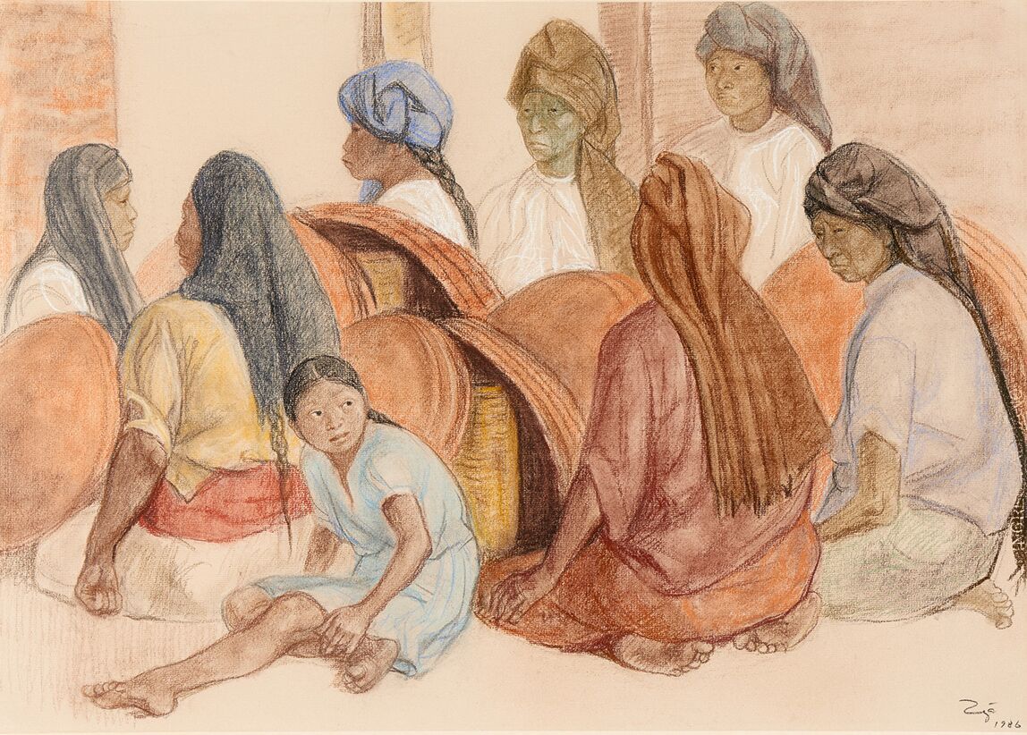 Null 弗朗西斯科-苏尼加 (1912-1998)
人物研究》，1986年
彩色铅笔画，右下方有签名和日期。
47 x 68厘米
书目：
Francisco &hellip;