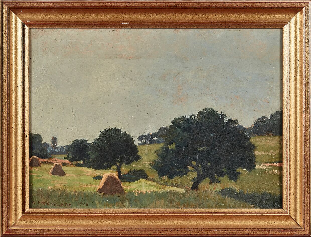 Null André NOUFFLARD (1885-1968)
有磨石的风景，1925年
木板油画，左下方有签名和日期，背面有Ateliers A et B &hellip;