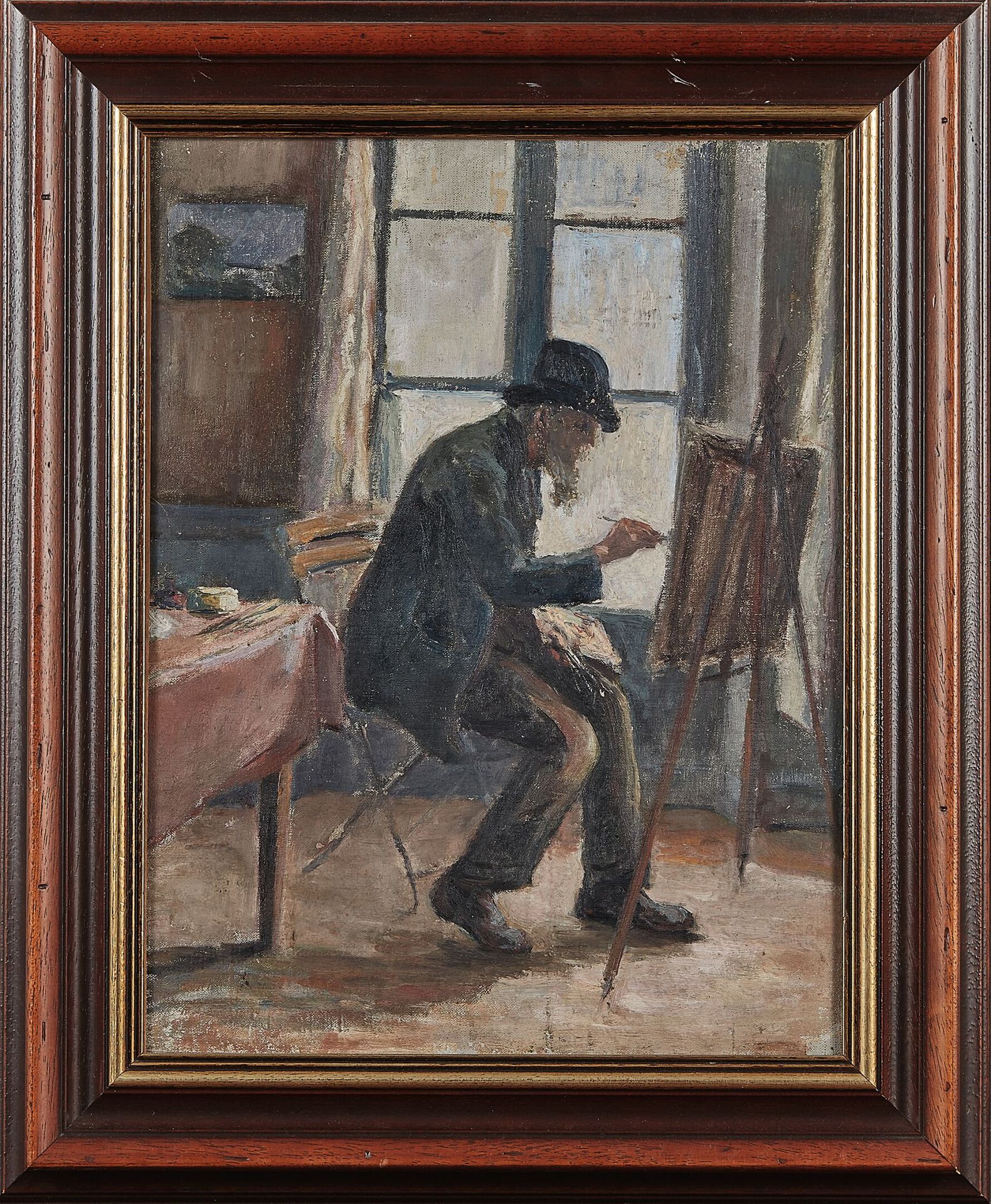 Null 弗雷德里克-卢斯(Frédéric LUCE) (1896-1974)
马克西米利安-卢斯在他的画架前
布面油画。
42 x 32 cm