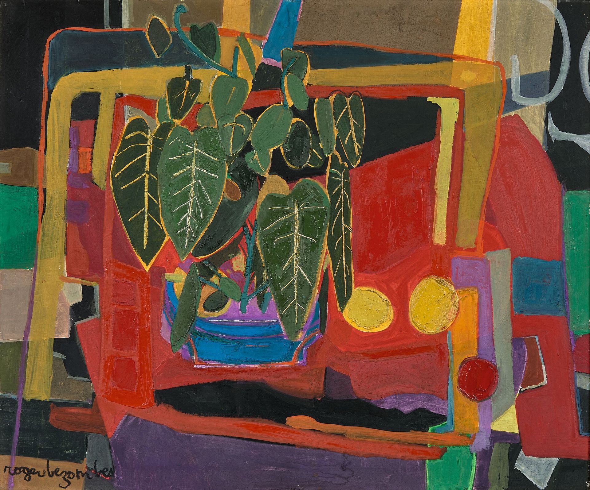 Null Roger BEZOMBES (1913-1994)
The green plant
Mixed media on panel, signed low&hellip;