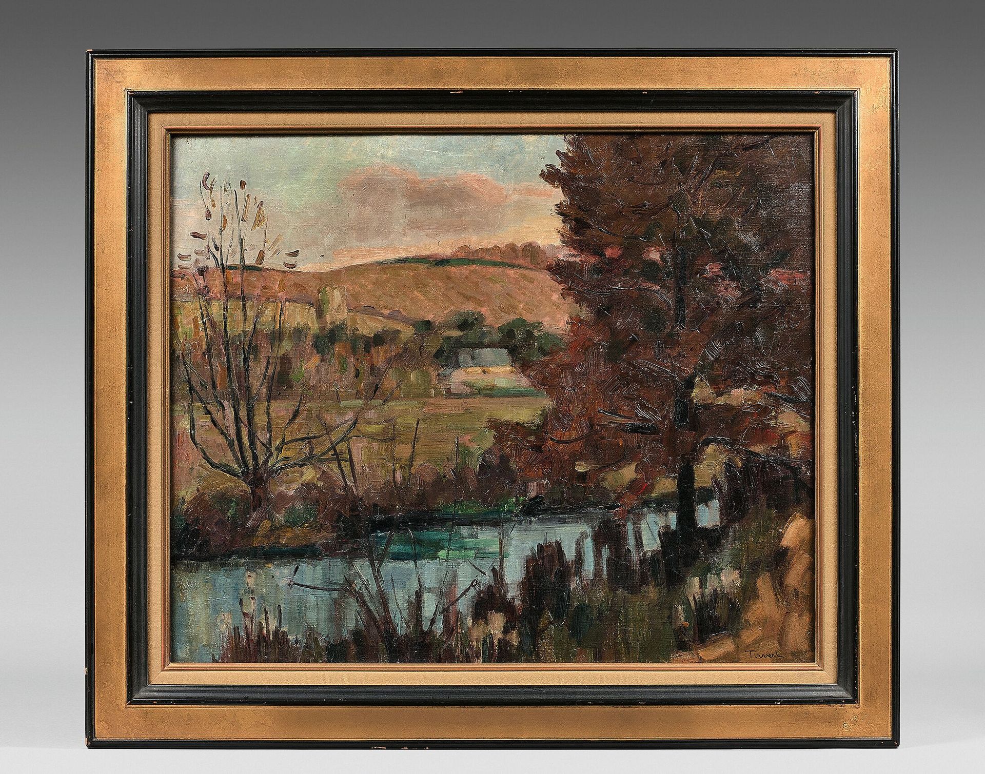 Null 欧仁-提尔弗特(1881-1948)
河边的秋天
布面油画，右下方有签名。
60 x 73 cm