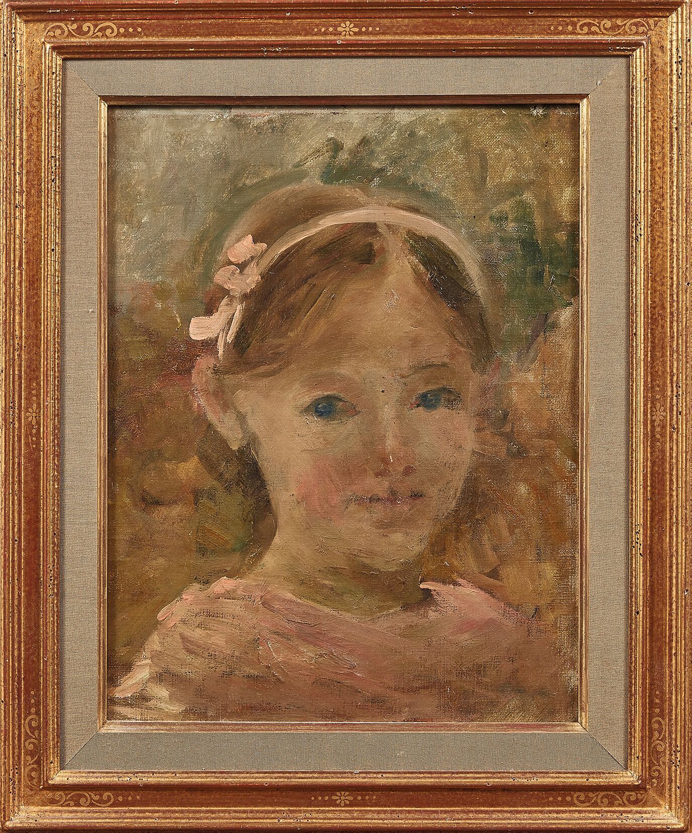 Null Alys PRAT (1886-1924)
La fascia rosa
Olio su tela.
34,5 x 26,5 cm