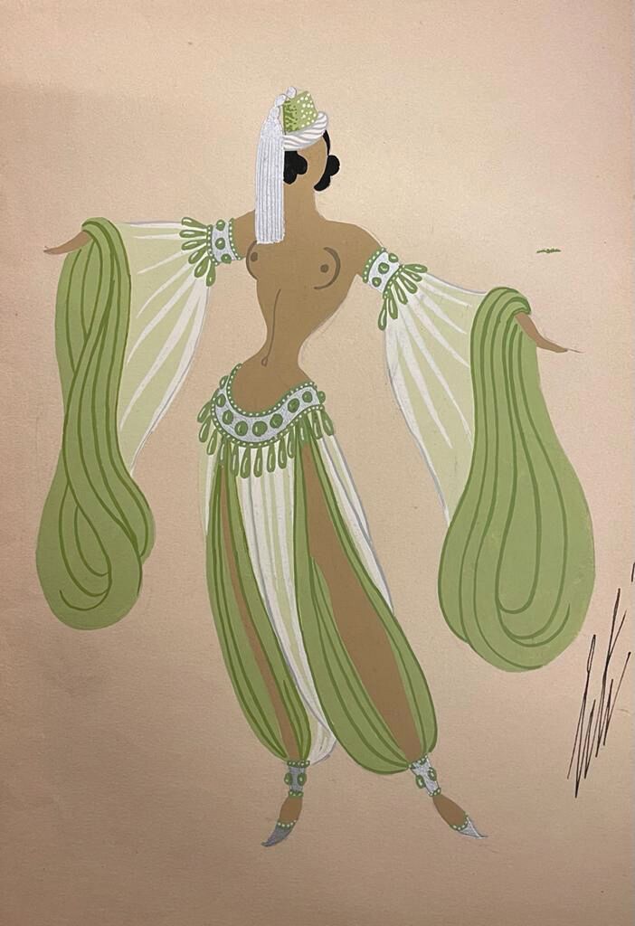 Null ROMAIN DE TIRTOFF dit ERTÉ (1892-1990) 
Orientale, étude de costume
Gouache&hellip;