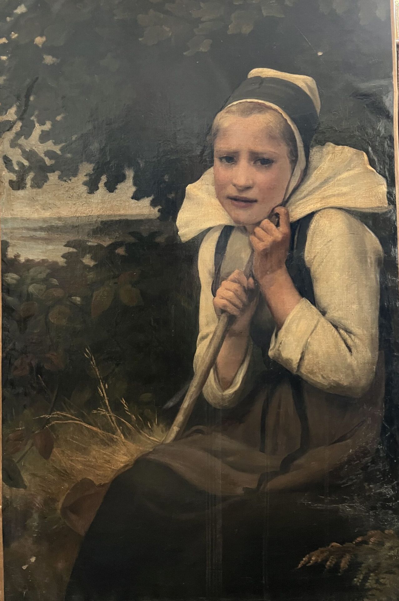 Null Escuela de finales del siglo XIX
Retrato de una joven 
Óleo sobre lienzo 
9&hellip;