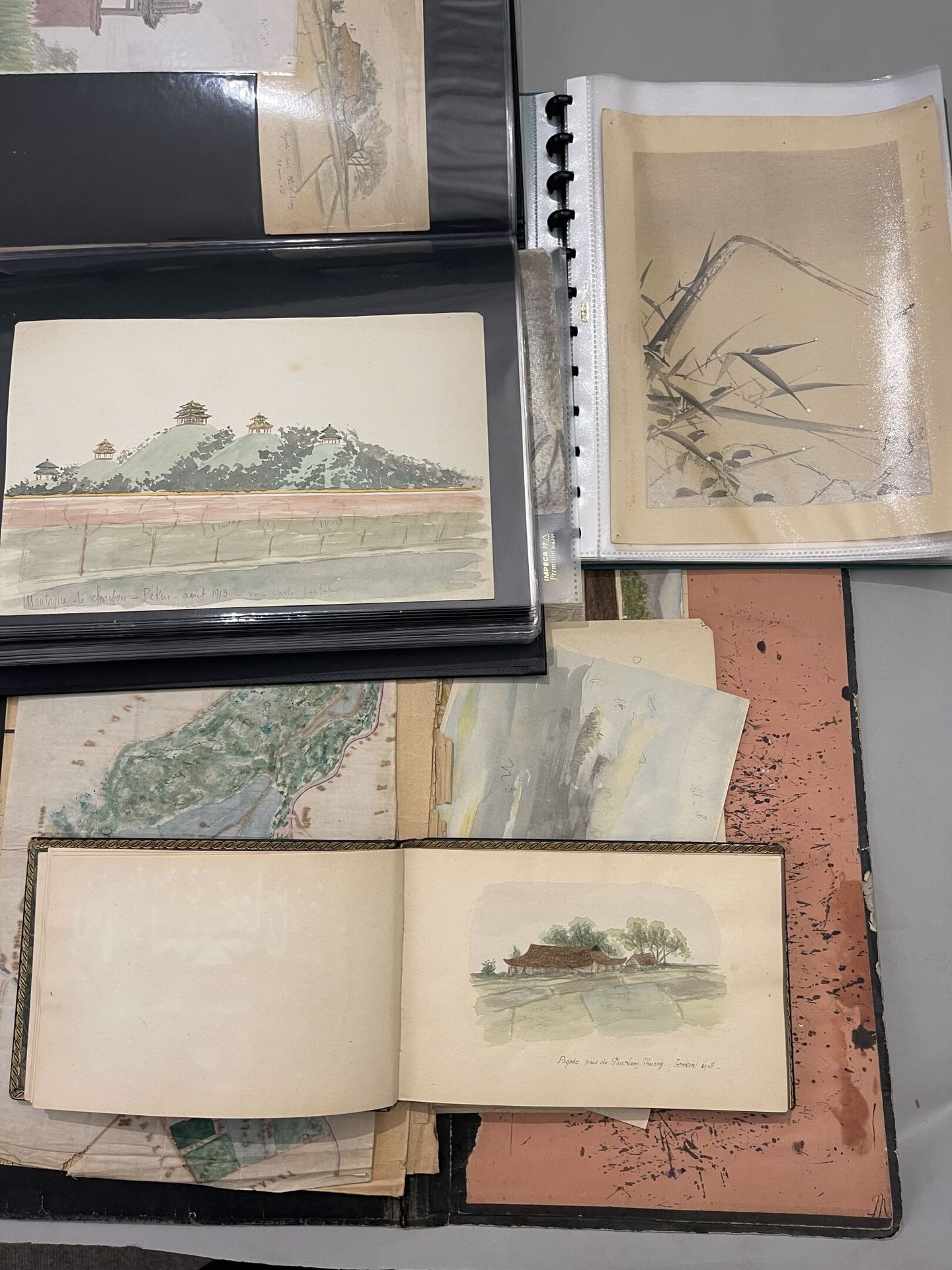 Null LOT OF DRAWINGS : 
Souvenir of a naval officer, ,1900-1914, 
France and col&hellip;