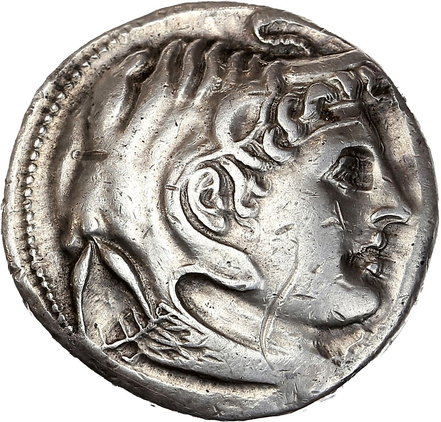 Null 埃及王国
托勒密一世-索特 (公元前323-285年)
四连体。15,64 g.
右边是亚历山大大帝的头像，穿着大象皮。
R/雅典娜向右行走。 
B.&hellip;