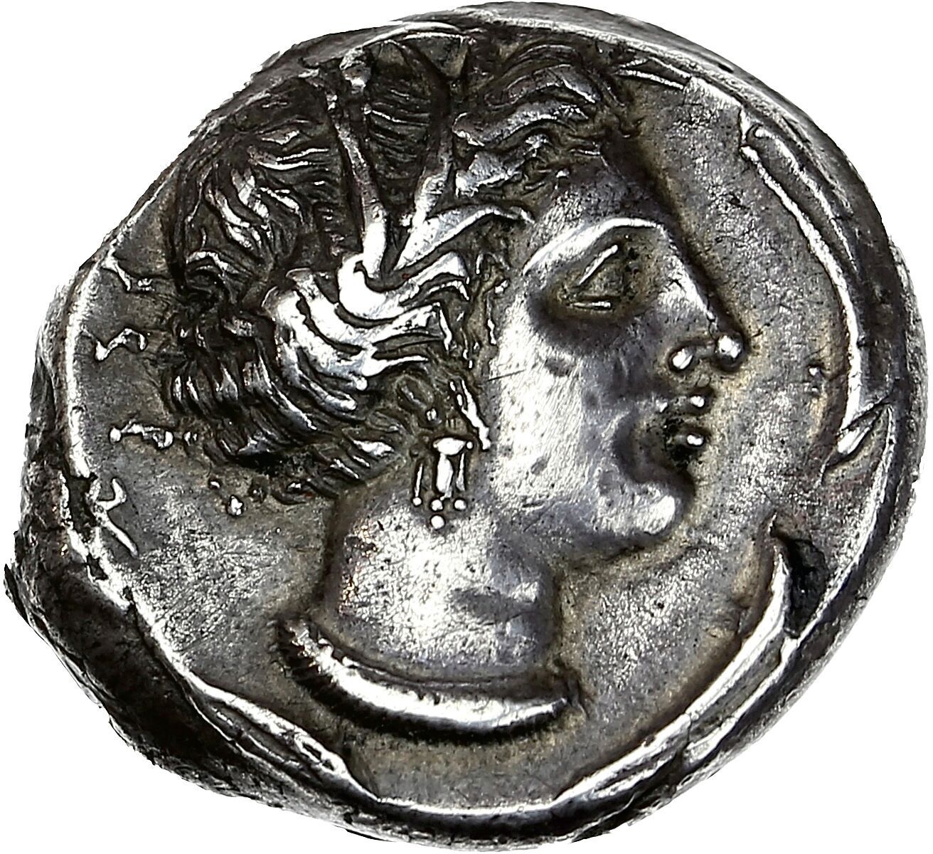 Null 泽乌吉塔内
恩特拉
Tetradrachma (350-315 BC). 17.38 g.
Arethusa的头像，头顶上有芦苇。
R/ 马在棕榈树前&hellip;