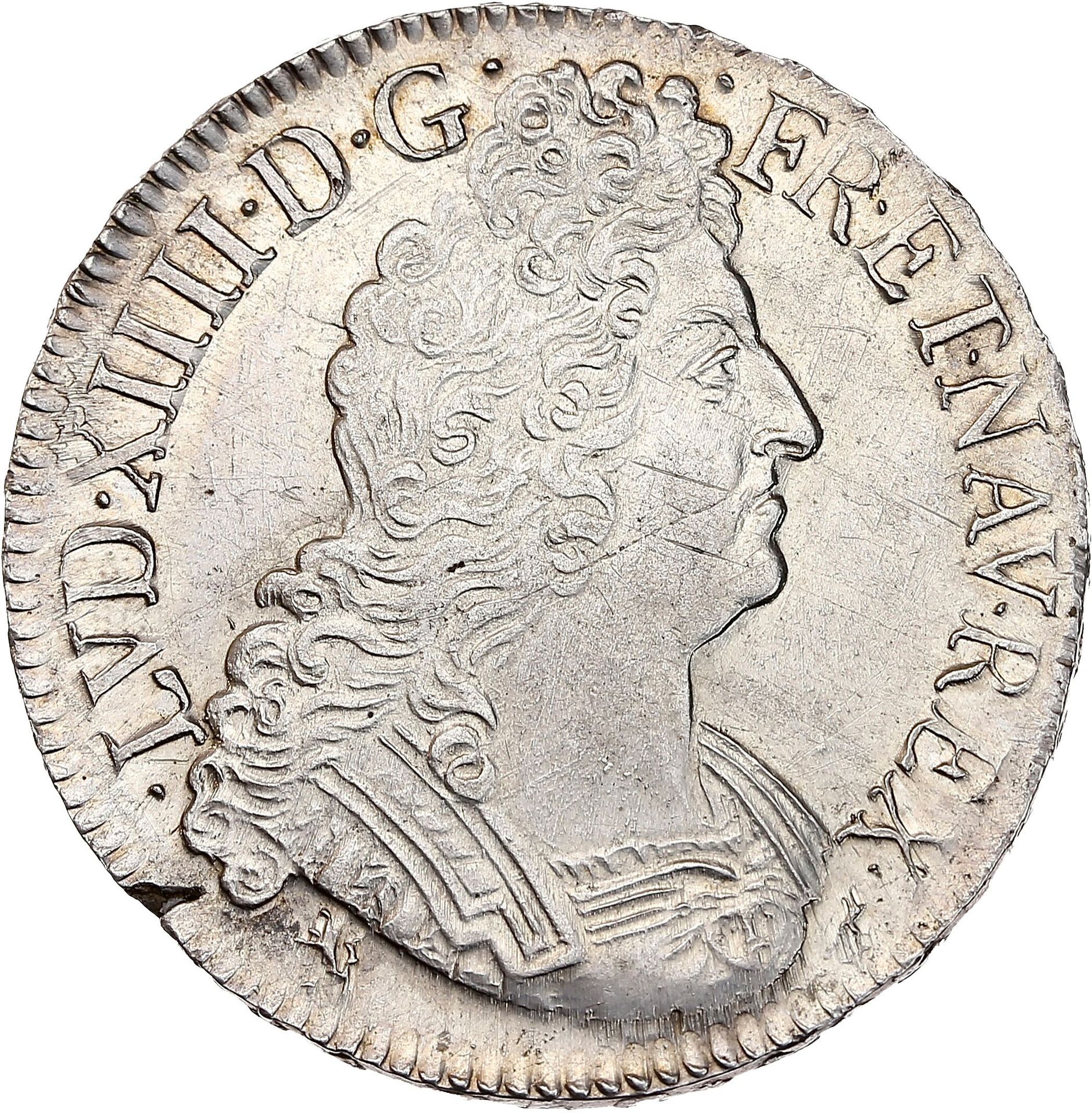 Null 路易十四 (1643-1715) 
八个L的盾牌，第二类。1705.雷恩。新法兰盘。
右边是国王的半身像，身着古代风格的盔甲。
R/由八个L组成的十字&hellip;