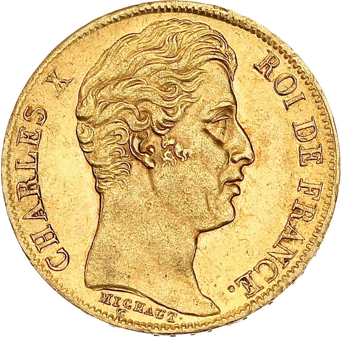 Null CHARLES X (1824-1830)
20 francs or. 1828. Paris.
Sa tête nue à droite.
R/ É&hellip;