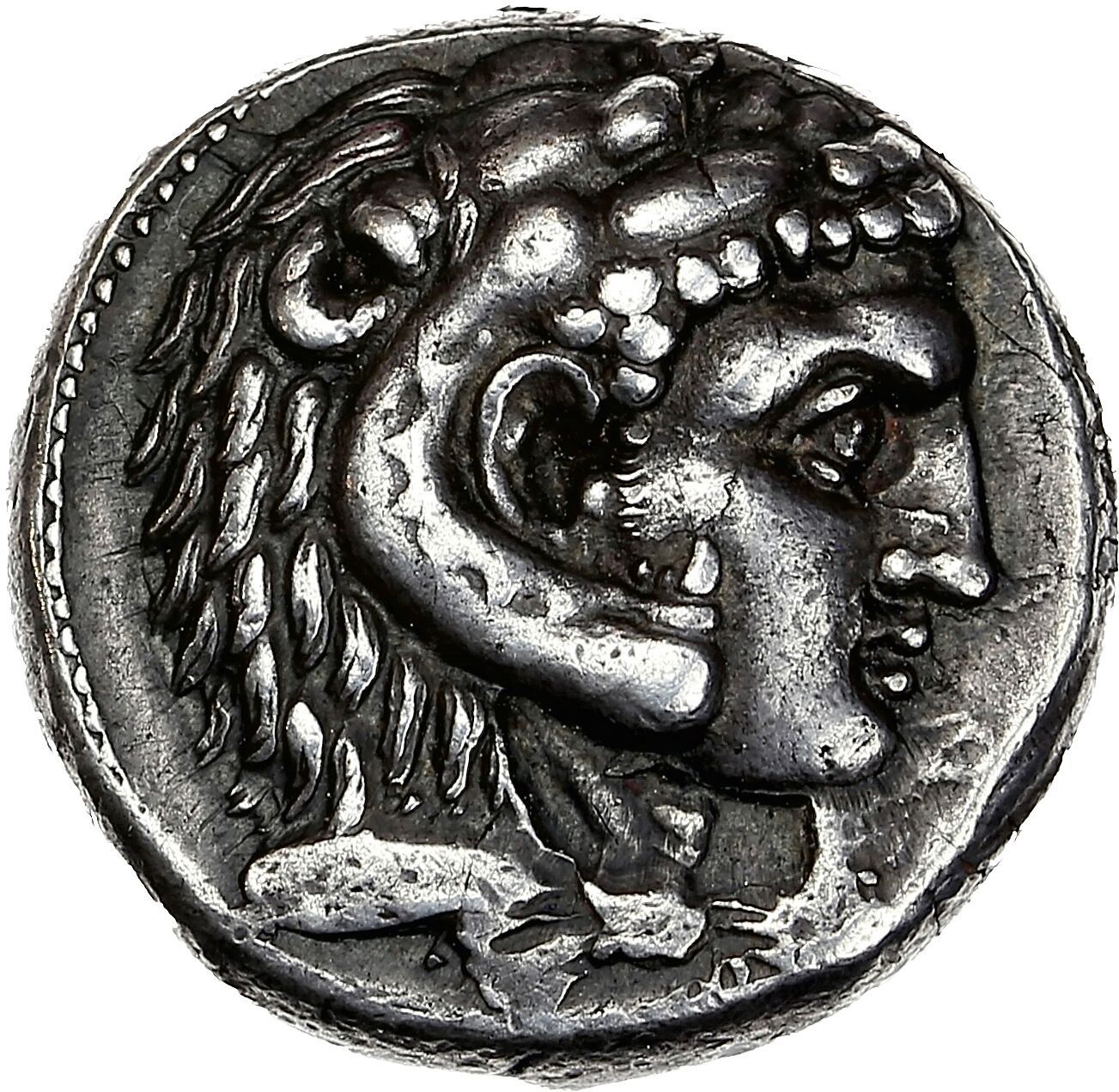 Null 泽乌吉塔内
恩特拉
Tetradrachma (300-289 BC). 17.40 g.
没有胡子的赫拉克勒斯的头在右边。
R/ 马头在左边。后面是&hellip;