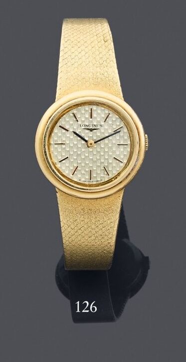 Null Ladies' wristwatch in yellow gold 750 thousandths, round watch, partially e&hellip;