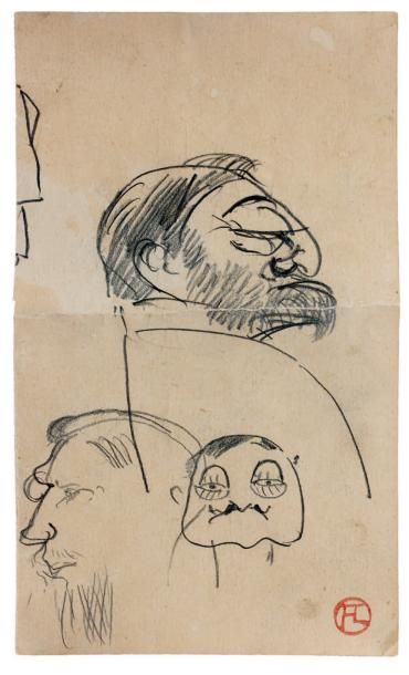 Henri de TOULOUSE-LAUTREC (1864-1901) Trois têtes, 1895 (En bas à gauche M. Duja&hellip;