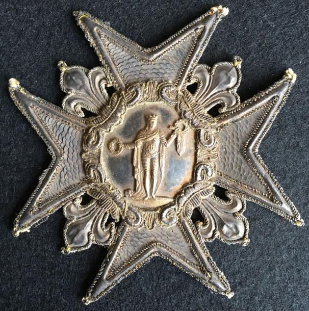 Null Ordre de Saint-Louis, Restauration, plaque de grand-croix en broderie de fi&hellip;