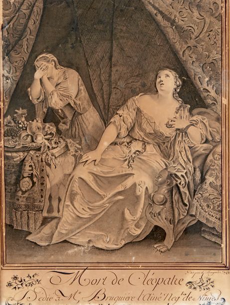 H.** BRUGNIÈRE (actif au milieu du XVIIIe siècle) Mort de Cléopâtre
Plume et enc&hellip;