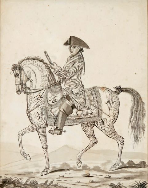 AUVREST +++ (actif à la fin du XVIIIe-XIXe siècle) - Portrait de Frédéric II Plu&hellip;