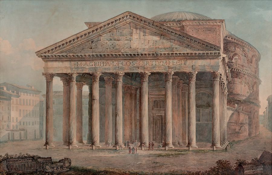 Franz KAISERMANN (1765-1833) 
Vue du Panthéon à Rome, 1810
Plume, aquarelle, sig&hellip;