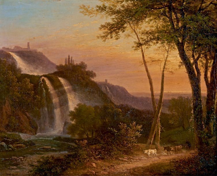 Louis-Étienne WATELET (1780-1866) 
Les cascatelles de Tivoli, 1821
Huile sur toi&hellip;