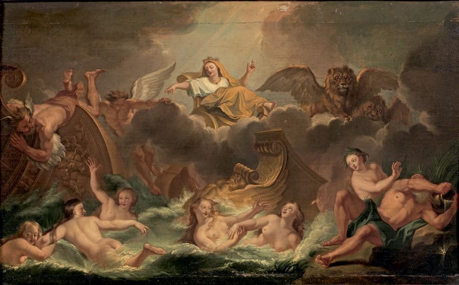 École FRANÇAISE du XVIIIe siècle 
Cybèle métamorphosant en nymphes les bateaux d&hellip;