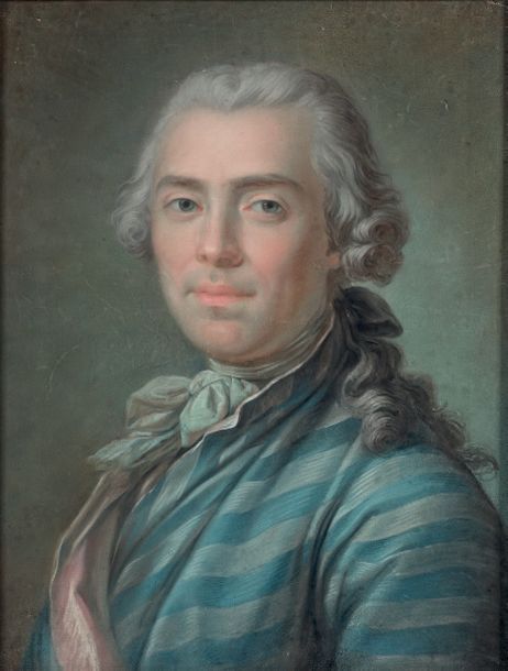 École FRANÇAISE du XVIIIe siècle 
Portrait d'homme
Pastel.
47 x 36 cm
Ancienne a&hellip;