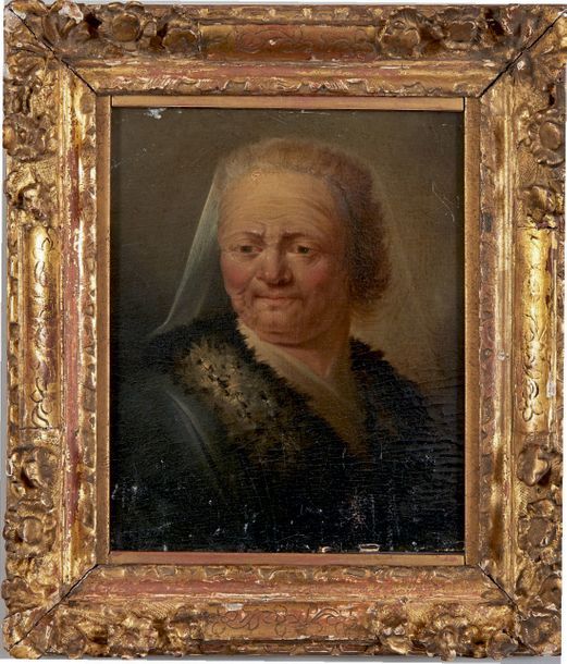 Balthazar DENNER (1685-1749) Portrait de femme âgée en buste
Huile sur panneau.
&hellip;