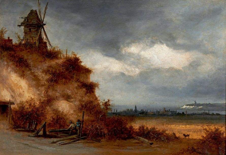 Georges MICHEL (1763-1843) Vue de Montmartre sous un ciel orageux
Huile sur papi&hellip;