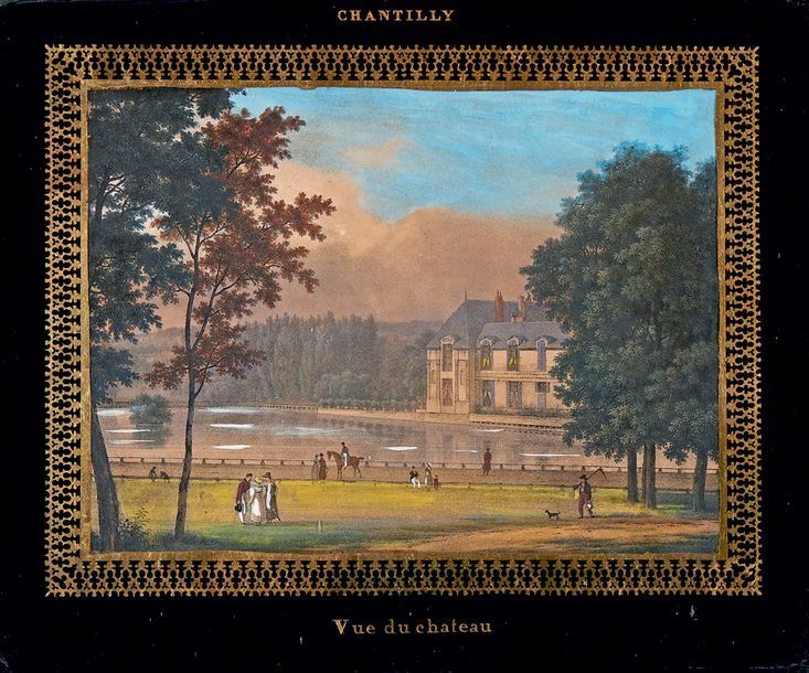 École Française du XIXe siècle Château de Chantilly: vue du château - vue de l'e&hellip;