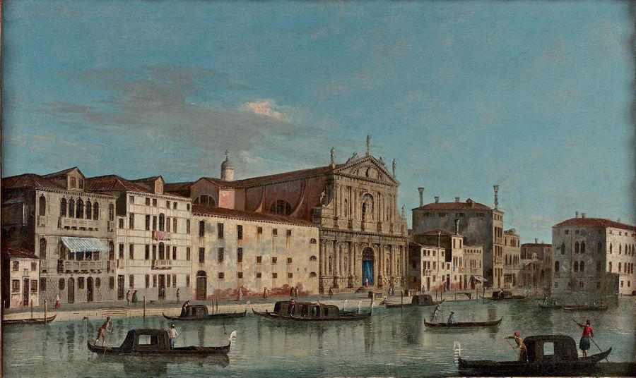 École de Giovanni Antonio CANALETTO (1697-1768) Le Grand Canal à la hauteur de l&hellip;