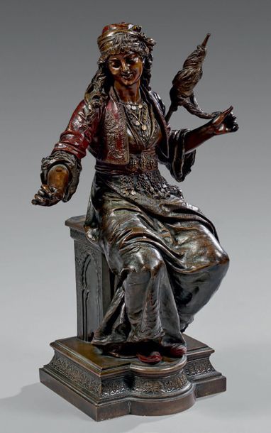 Emile Coriolan Hippolyte GUILLEMIN (1841-1907) Belle d'Orient assise
Statuette f&hellip;
