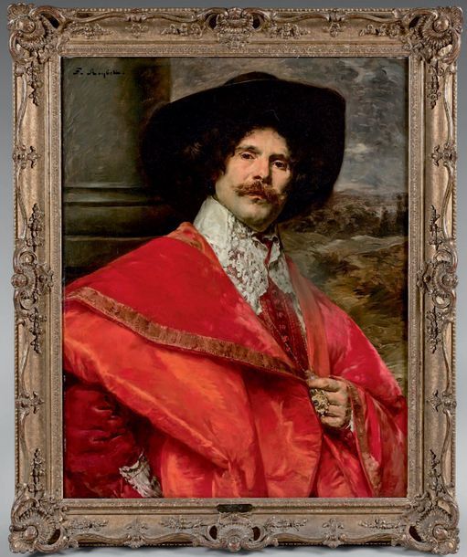 Ferdinand ROYBET (1840-1920) Mousquetaire à la cape rouge
Huile sur panneau, sig&hellip;