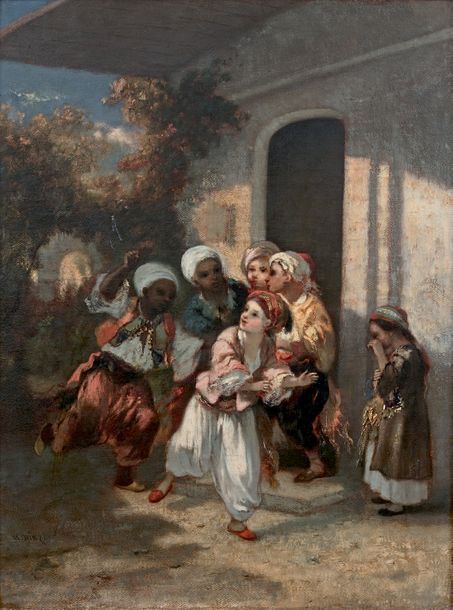 Narcisse Virgile DIAZ de LA PENA (1807-1876) Enfants turcs, sortie de l'école
Hu&hellip;