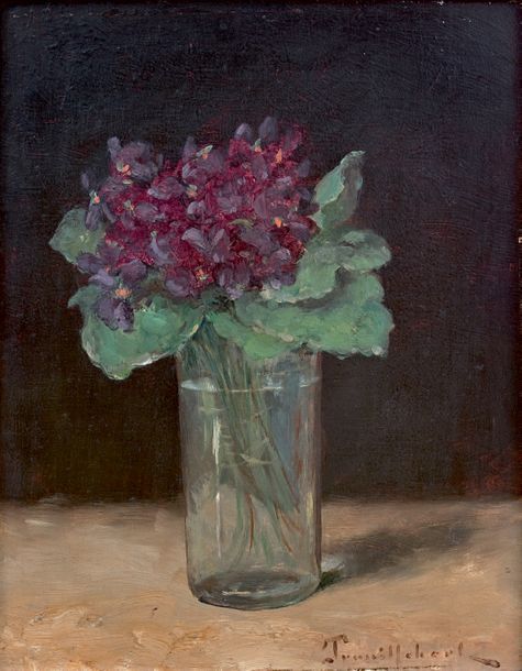 Paul Désiré TROUILLEBERT (1829-1900) Le bouquet de violettes
Huile sur panneau, &hellip;
