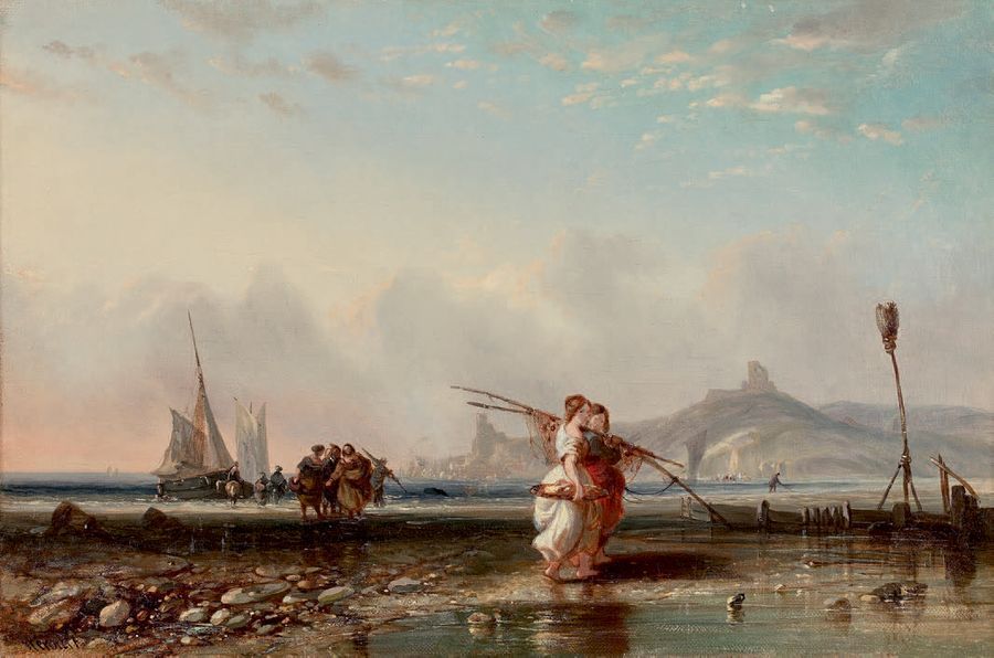 Antoine Désiré HEROULT (1802-1853) Retour de pêche
Huile sur toile, signée en ba&hellip;