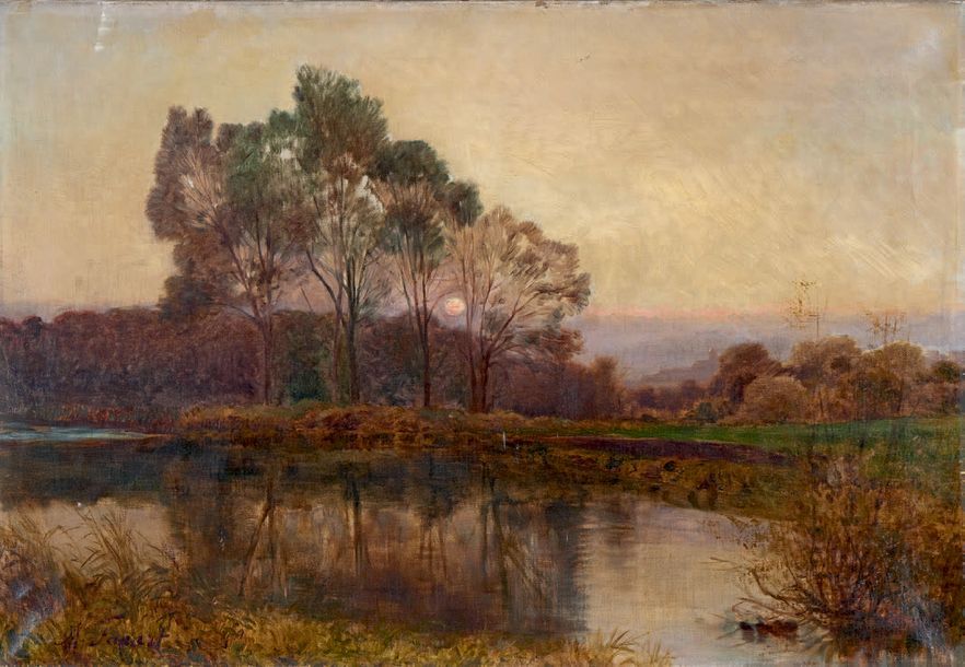 Clément Alphonse Antonin FANART (1831-1903) Coucher de soleil sur l'étang
Huile &hellip;