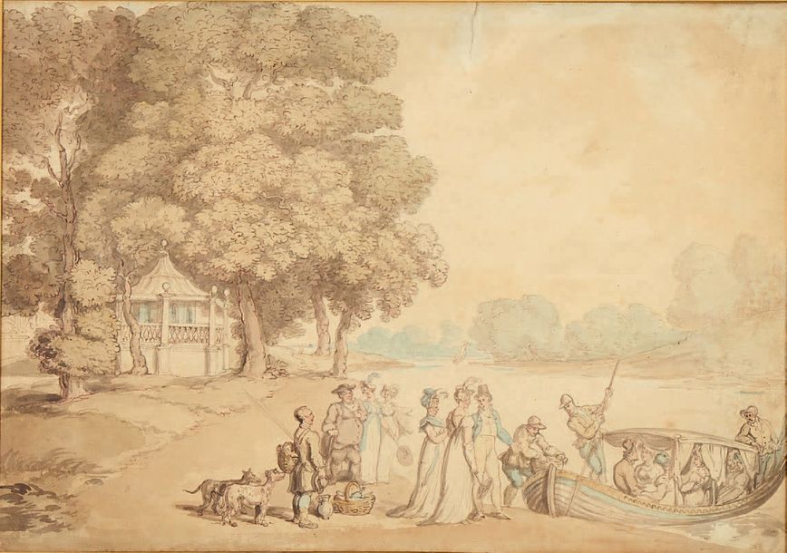 Attribué à Thomas ROWLANDSON (1756-1827) Embarquement pour un pique-nique
Dessin&hellip;