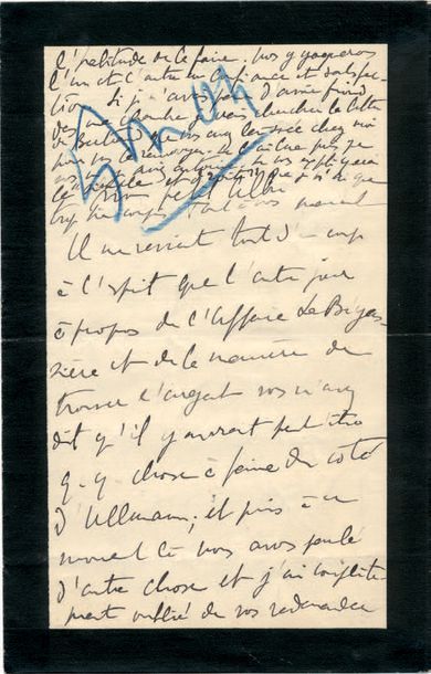 PROUST (Marcel) Lettre autographe signée «Marcel». S.L., [date de réception du 4&hellip;