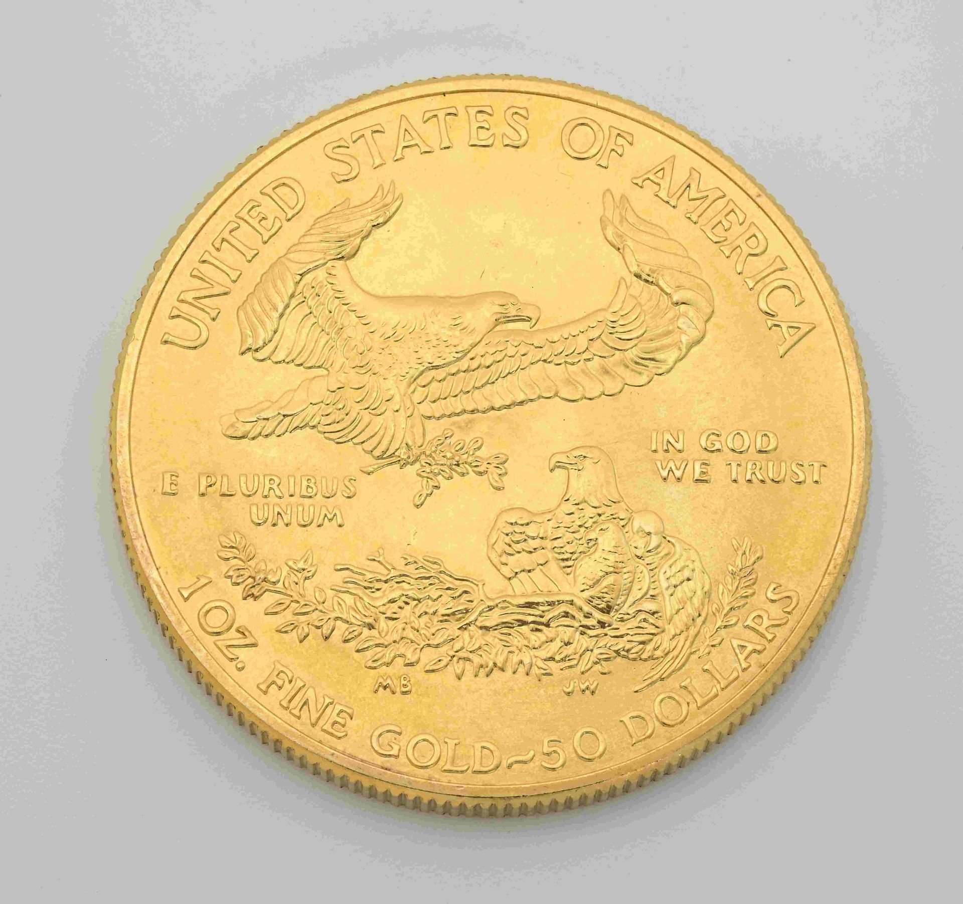 Null 50美元一盎司精制金币，2012年圣高登斯。
在独立的胶囊盒中。
状况非常好。PN : 33,89 g。 	
MARSEILLE司法法庭移交的财产

&hellip;